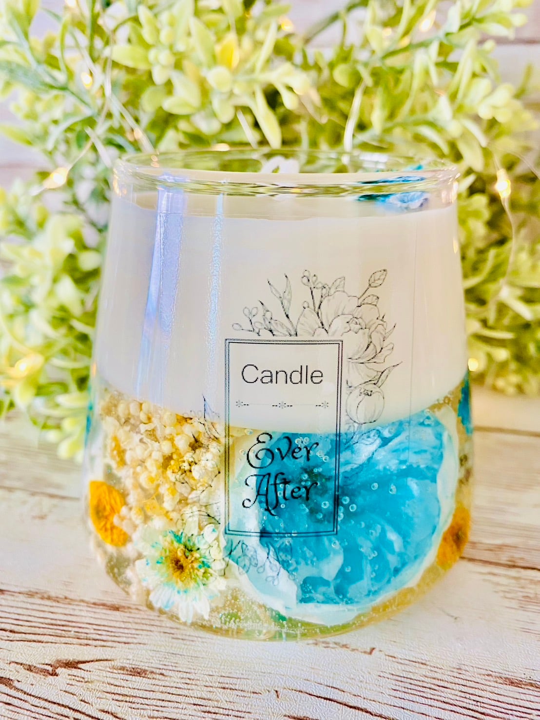 水中花キャンドル ブルー&イエロー