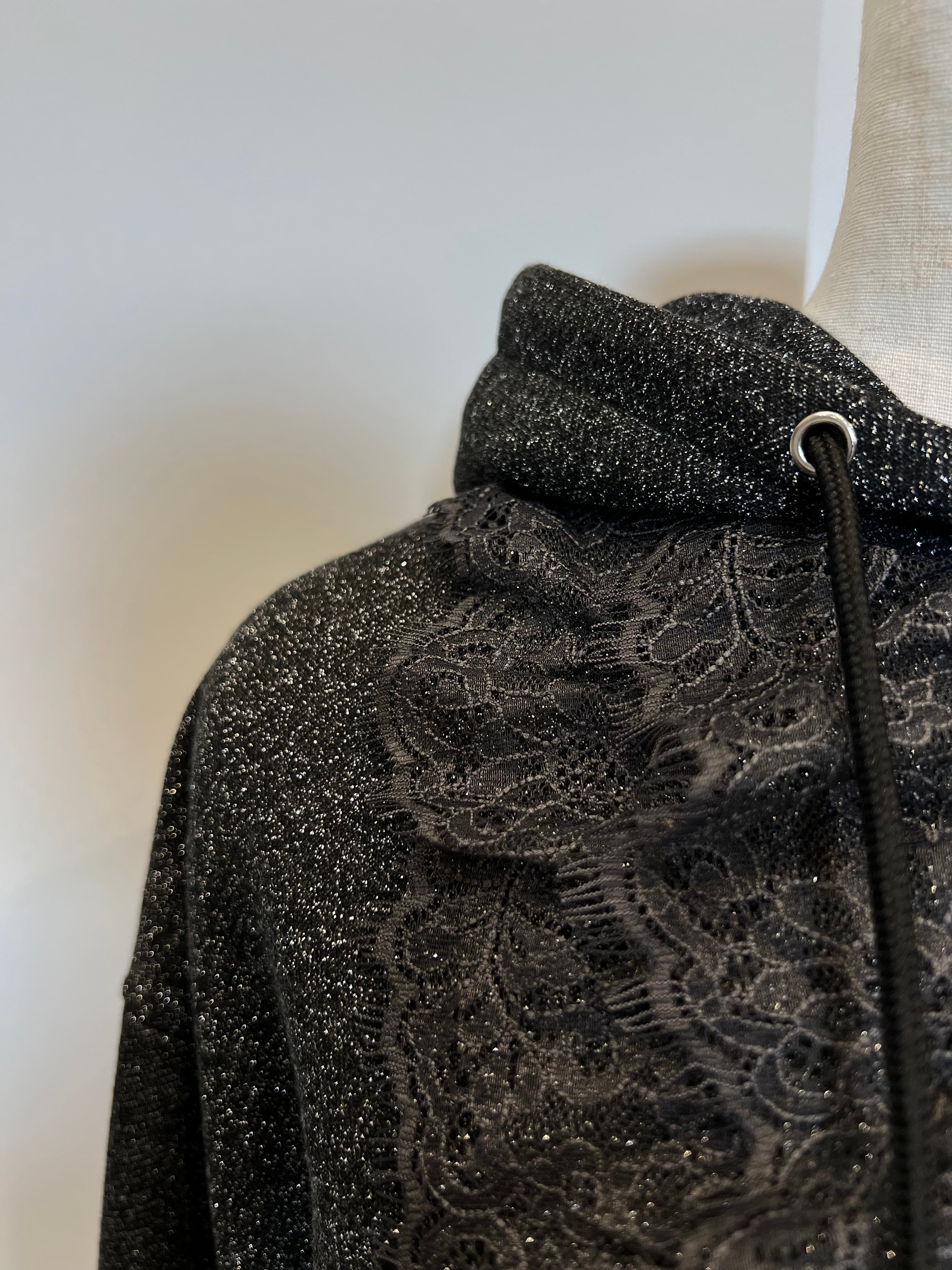 【SELECT】レースフリル装飾ラメパーカー