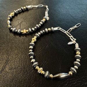 ブライト（Bright）ブレスレット（Wave Silver Gold Combination) 17〜22cm