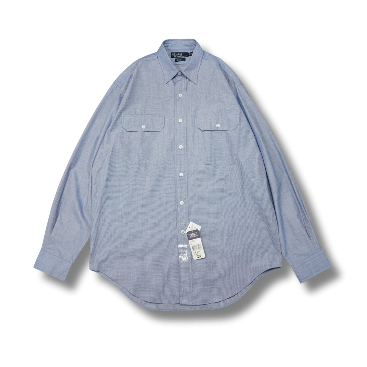 90s デッドストック Polo by Ralph Lauren ポロ バイ ラルフローレン G.I.SHIRT コットンシャツ(表記M・実寸M相当)|NA520