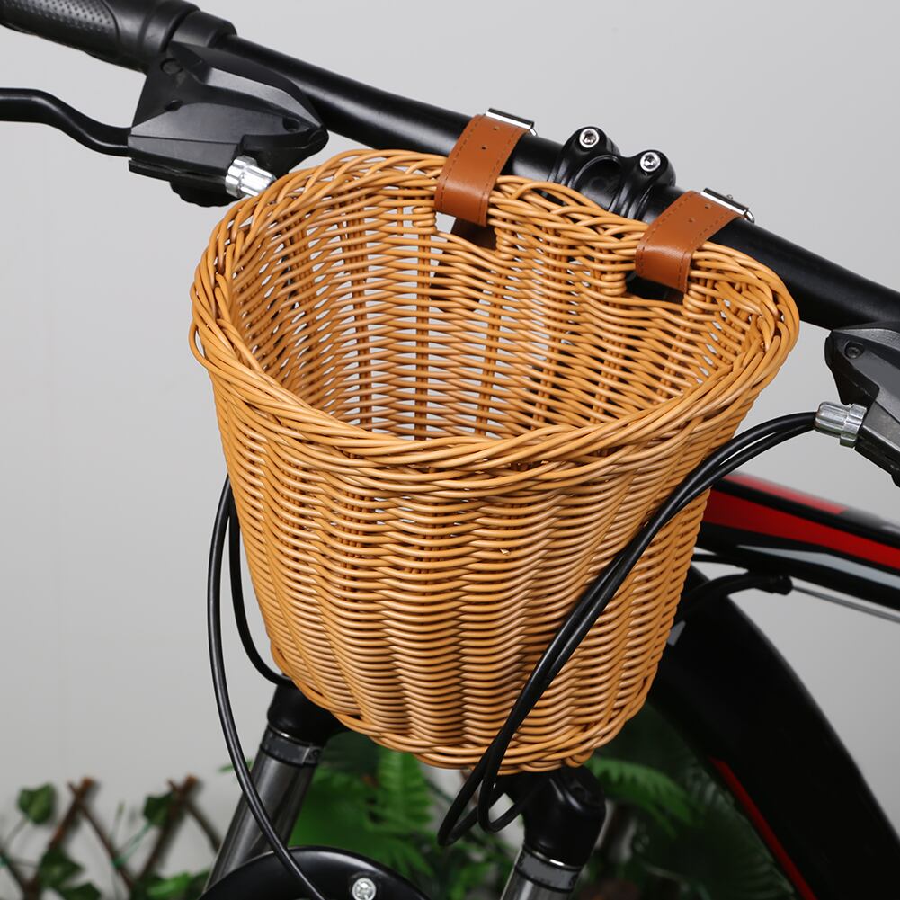 送料無料 アウトドア 自転車模造籐バスケットレトロ自転車ベル編組