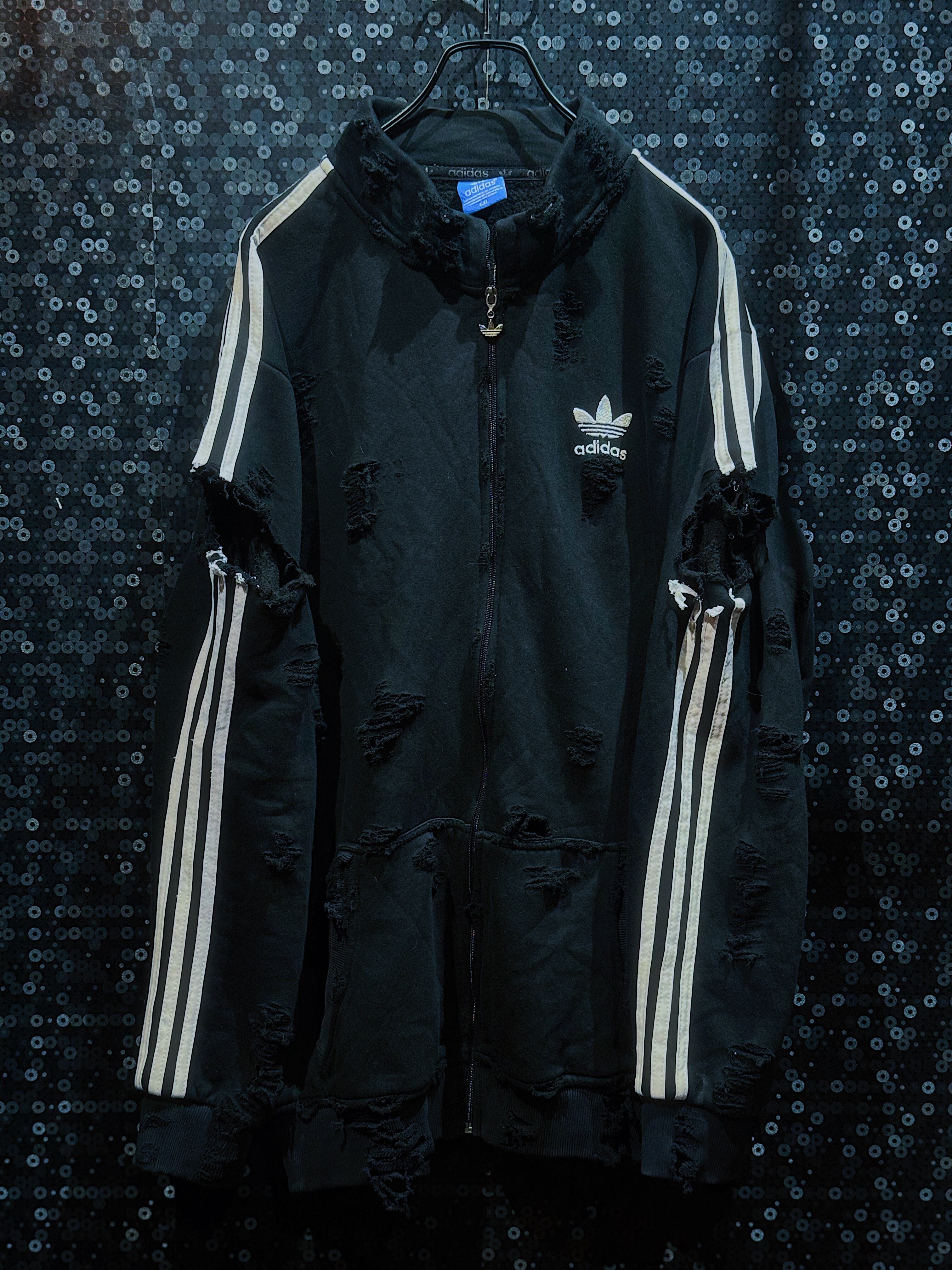 【ÆIEM】original"boro"remake adidas vintage zip up three stripe jacket