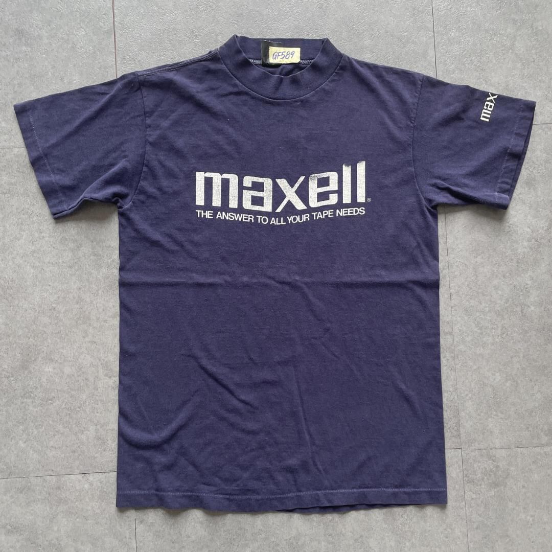 GF589 Tシャツ 80s ビンテージ maxell マクセル USA 企業T 