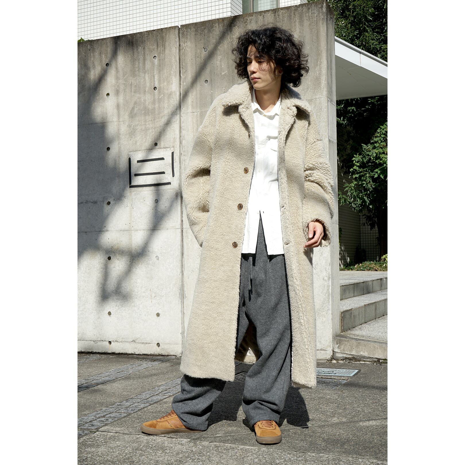 [Blanc YM] (ブランワイエム) BL-21A-WPBC Wool Pile Balmacaan coat | Clique Tokyo (  クリークトウキョウ )