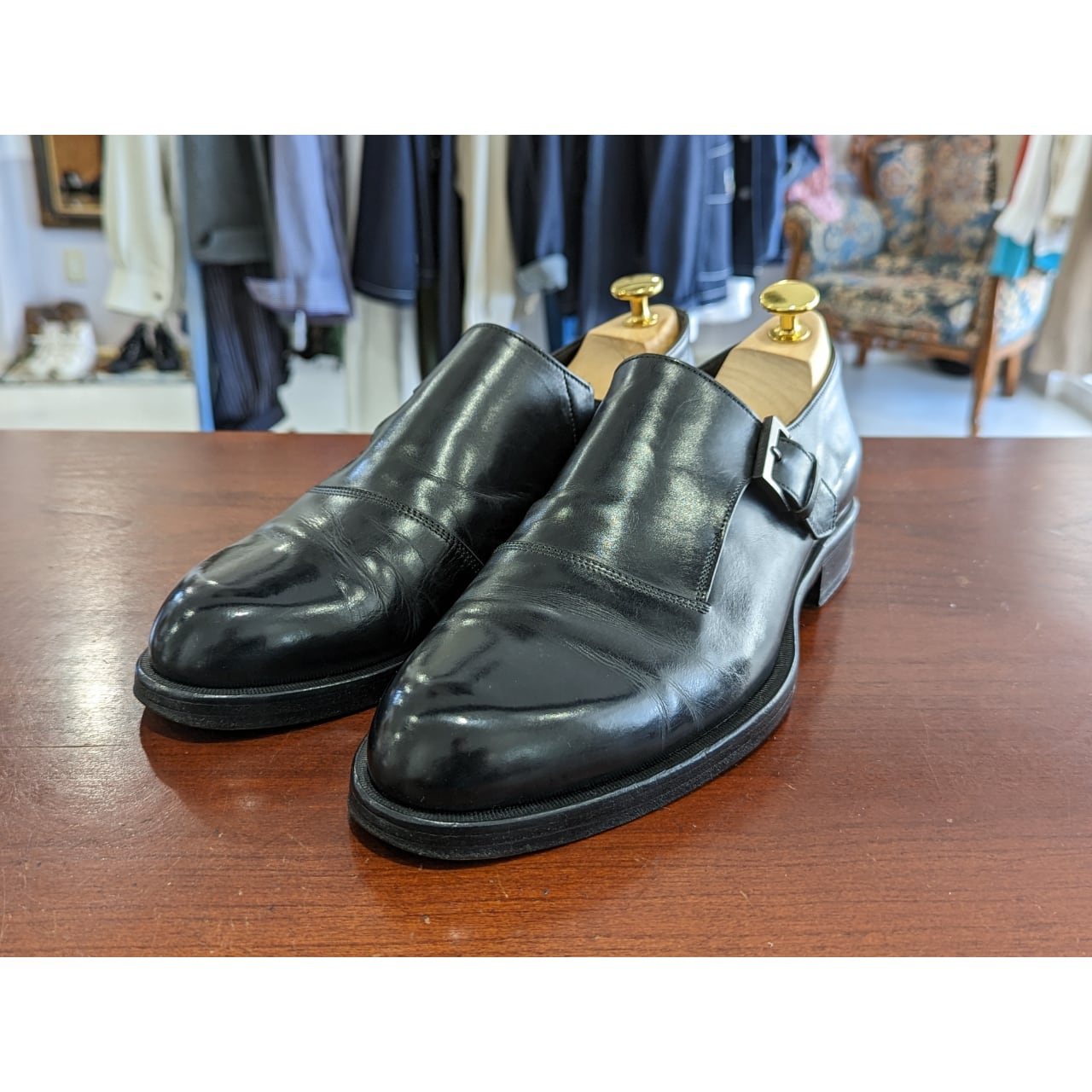 ARMANI ブラック スリッポン（GIORGIO ARMANI(ジョルジオアルマーニ  