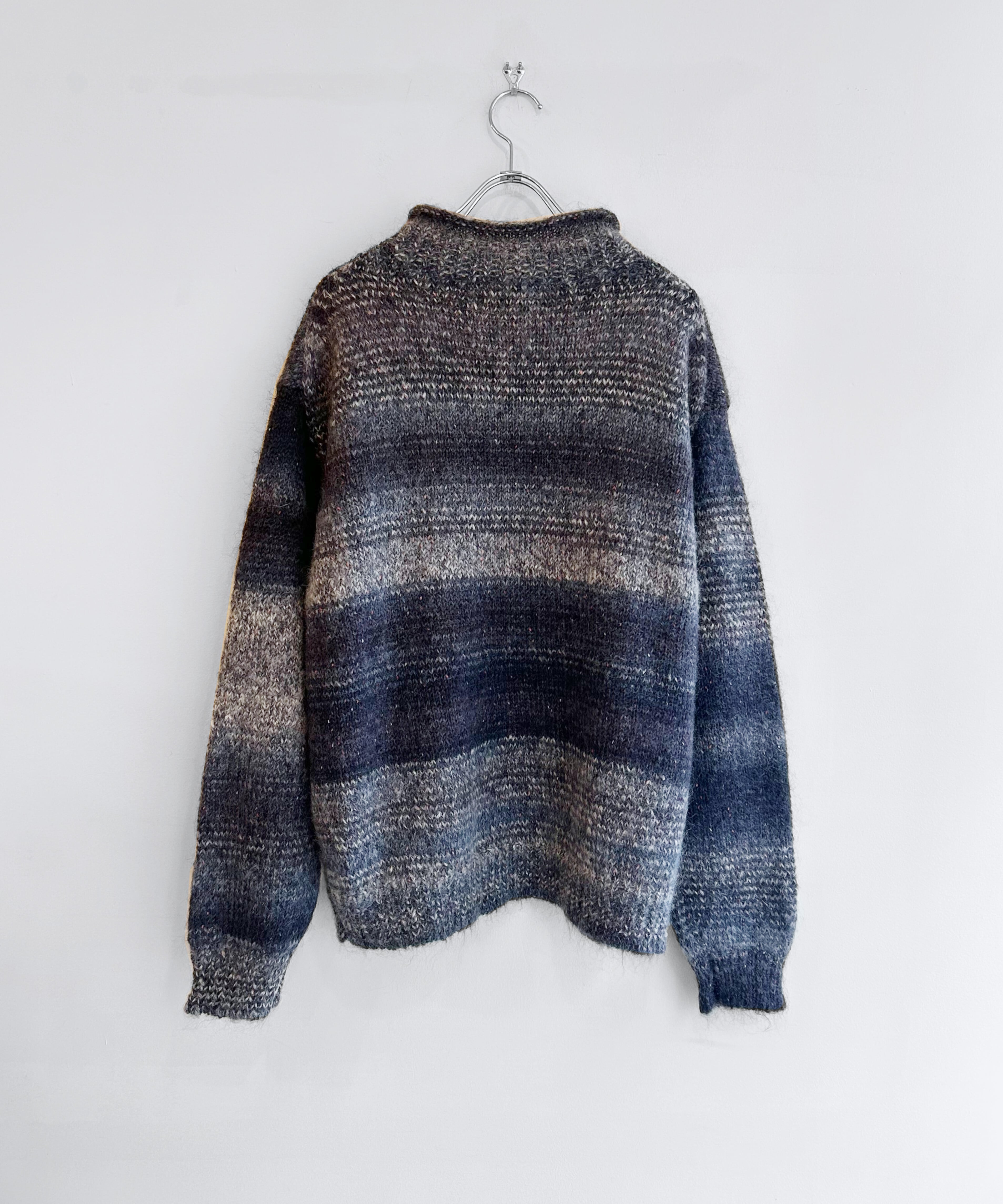 UNUSED / US2529 MOHAIR PULLOVER KNIT (NAVY×GRAY) | AfterSchool