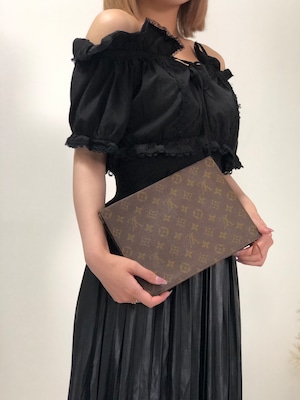 LOUIS VUITTON ヴィトン モノグラム  クラッチバッグ ブラウン vintage ヴィンテージ オールド pi5bez