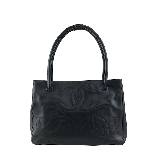 CHANEL シャネル トートバッグ ブラック ココマーク レザー トリプルココ vintage ヴィンテージ オールド k6gcrx