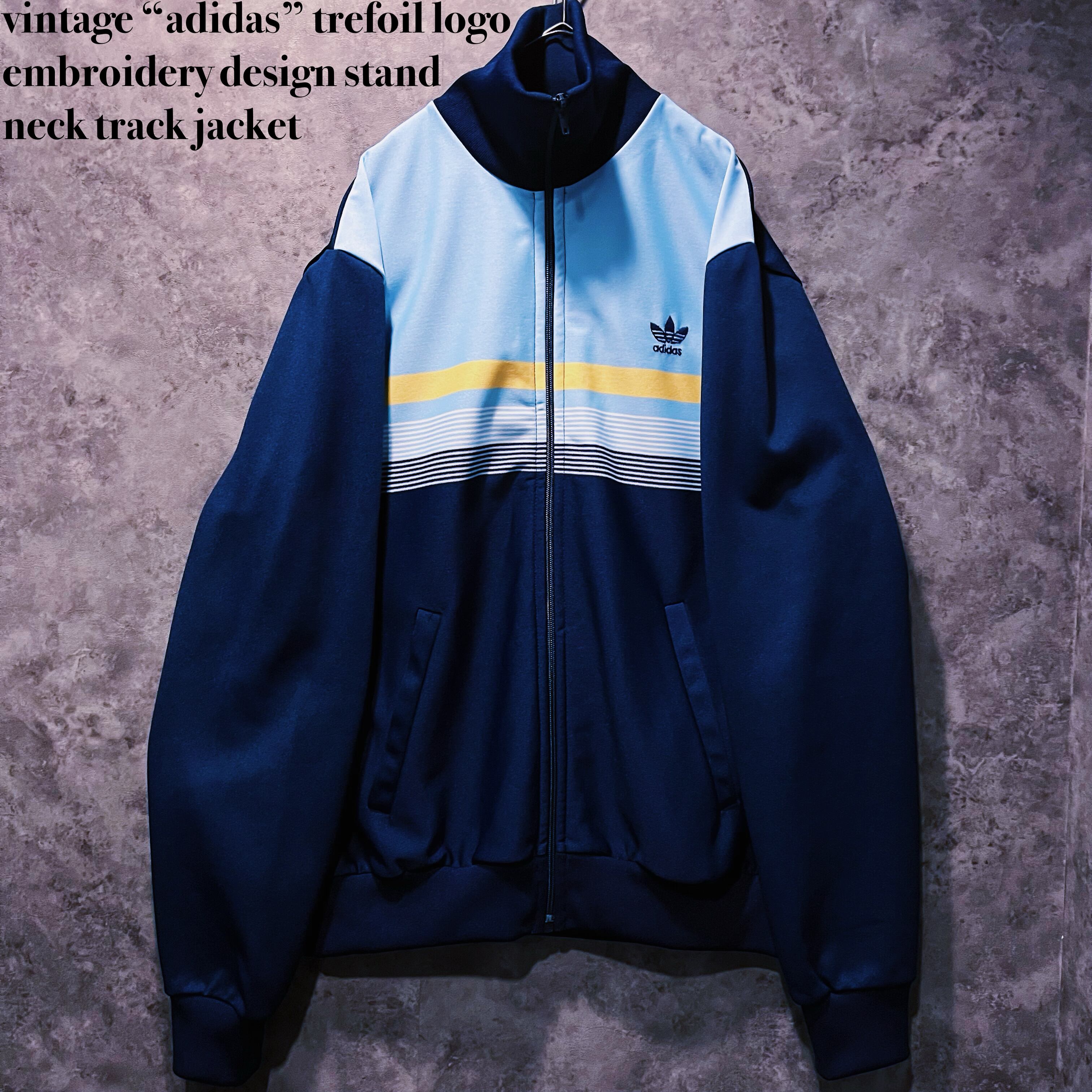 【doppio】vintage “adidas” trefoil logo embroidery design stand neck track jacket