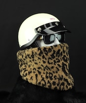 ROBIN NECK WARMER デニムBL&ブラウンレオパード