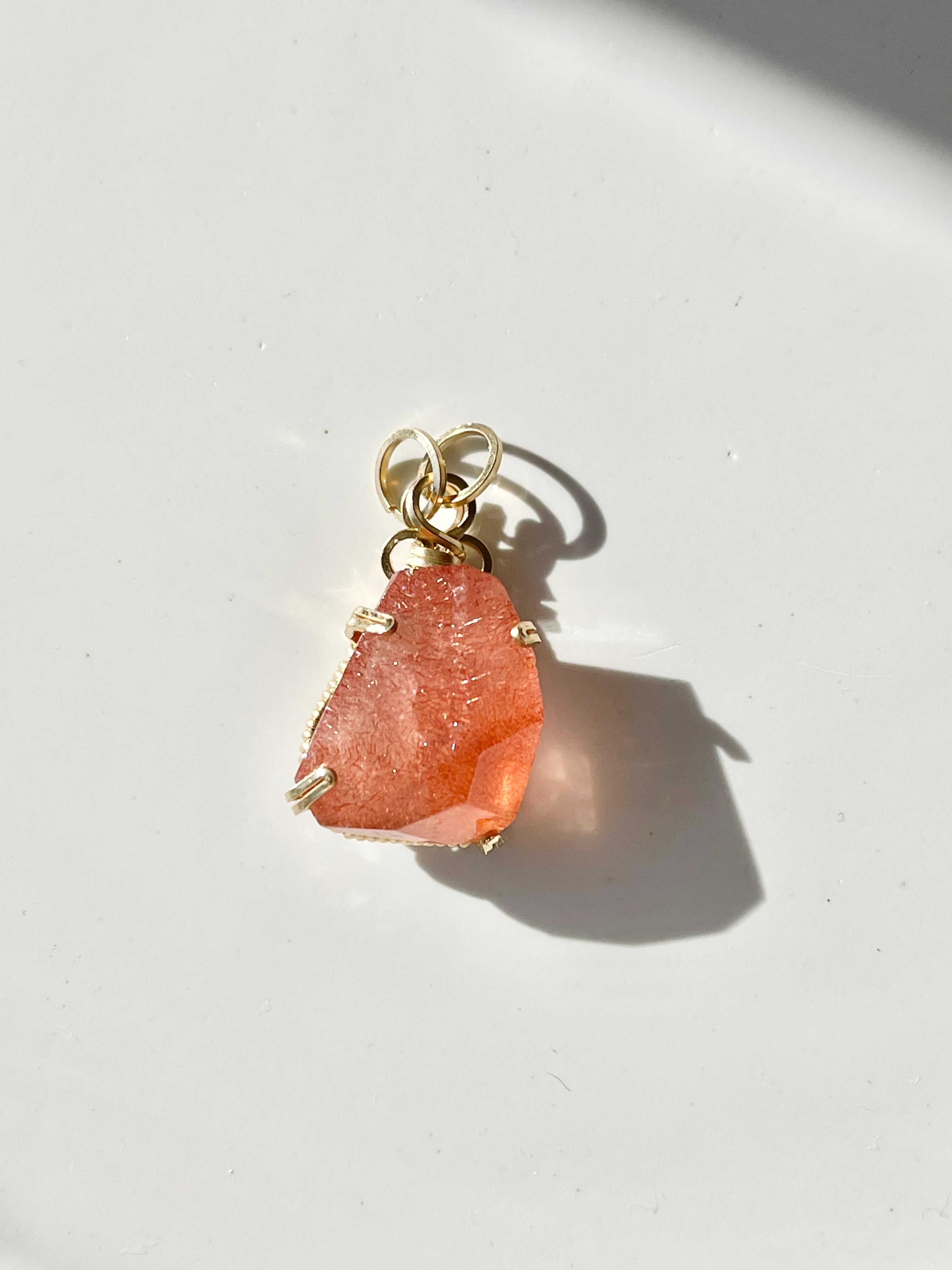 最高品質‼️カザフスタン産ストロベリークォーツ＆14kgfペンダントチャーム