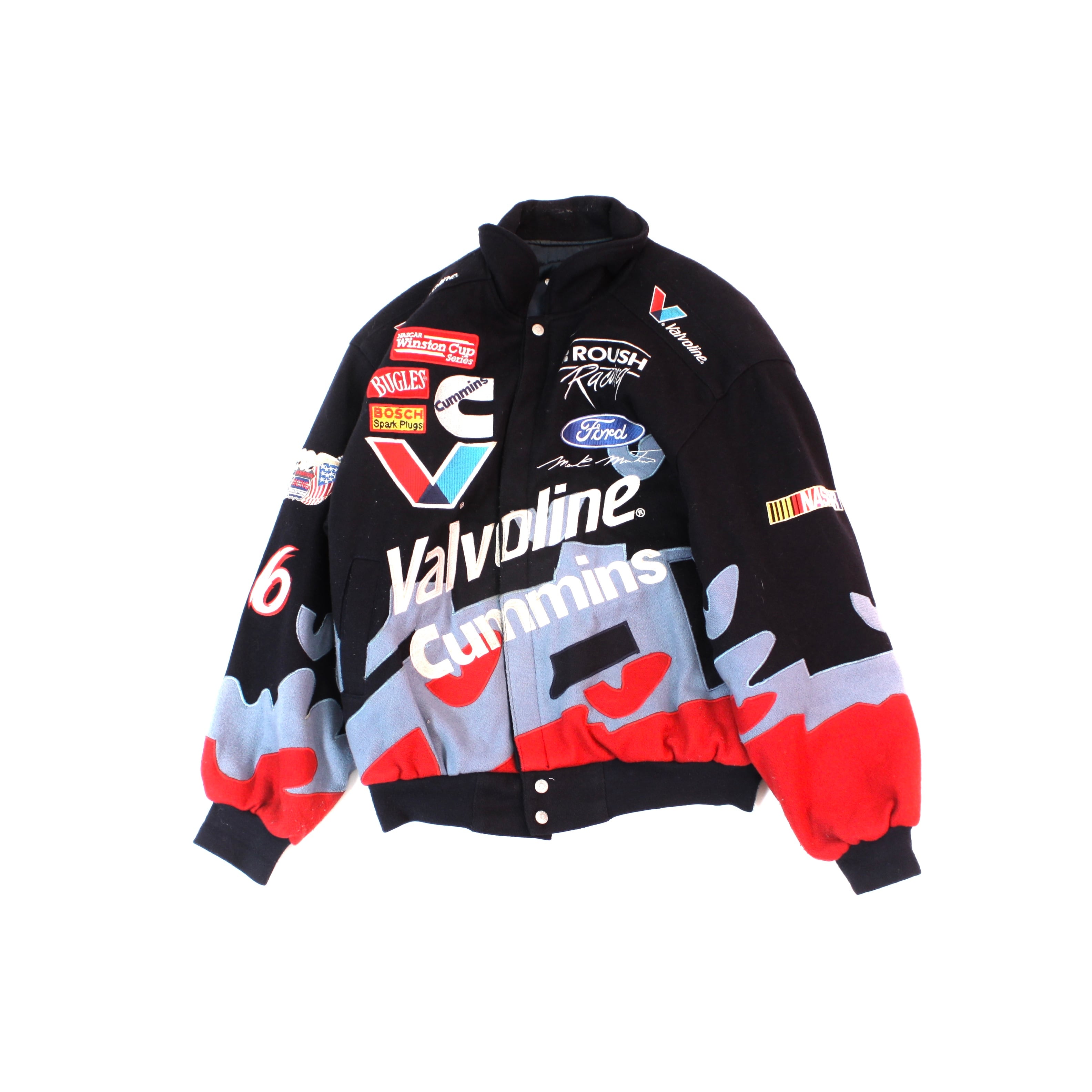 0687. 1990's Jeff Hamilton Mark Martin racing jacket ネイビー ...