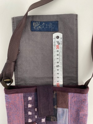 絣手作りアートショルダーバッグ　現品お届け