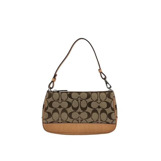 COACH コーチ シグネチャー ショルダーバッグ ベージュ アクセサリーポーチ vintage ヴィンテージ オールド 2nevzh