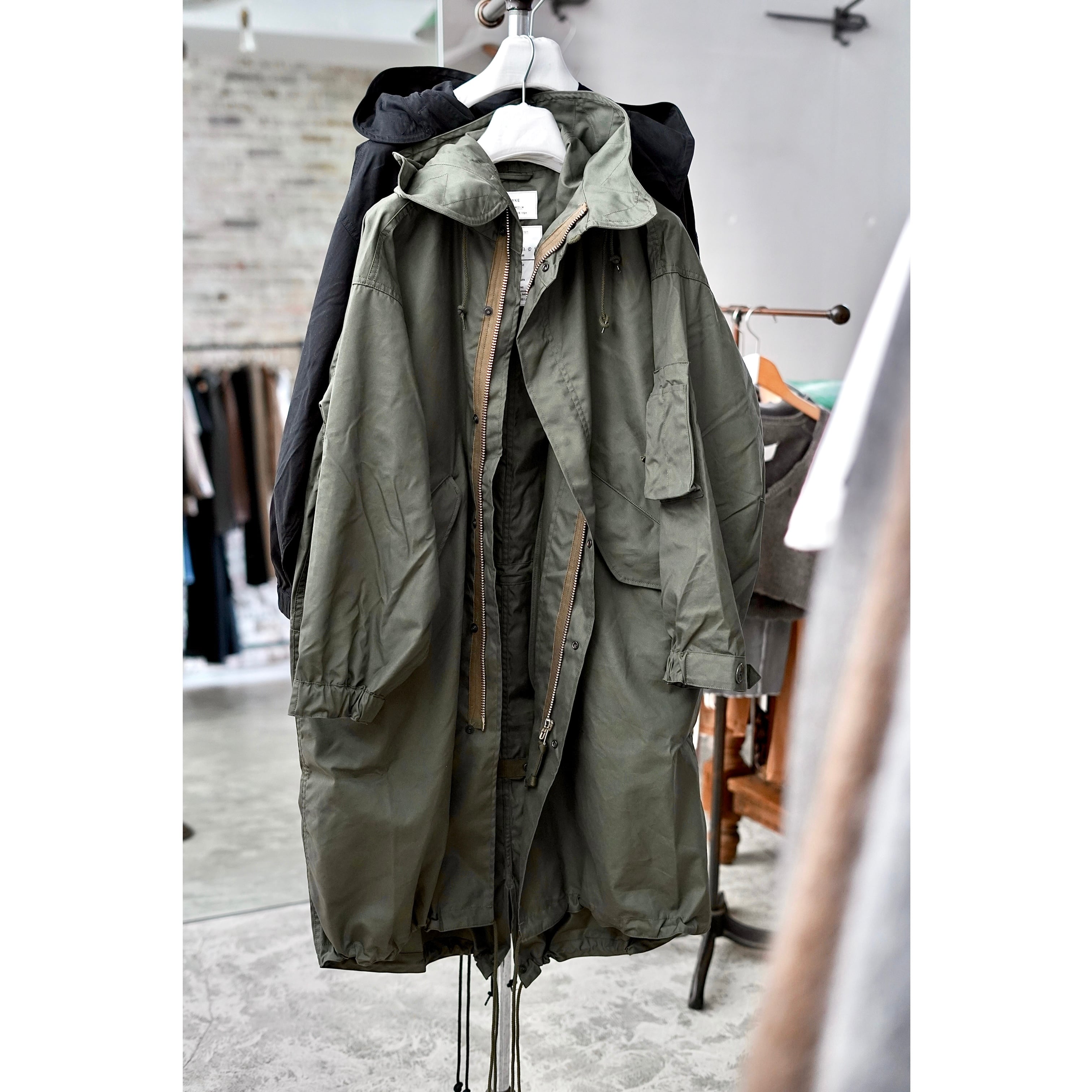 HYKE / N/C TYPE M-48 FIELD COAT(BLACK, OLIVE DRAB) | JUQUI Online