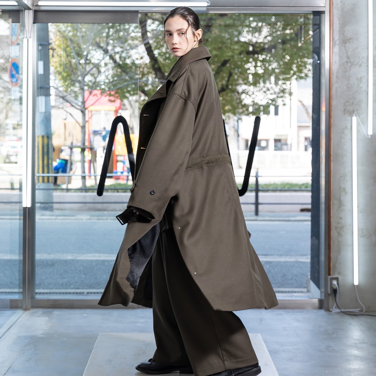 VOAAOV BISHU WOOL ONI SURGE Trench Coat (OLV) VOCO-K41 | IAAAM