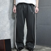 adidas side line wide track pants charcoal gray