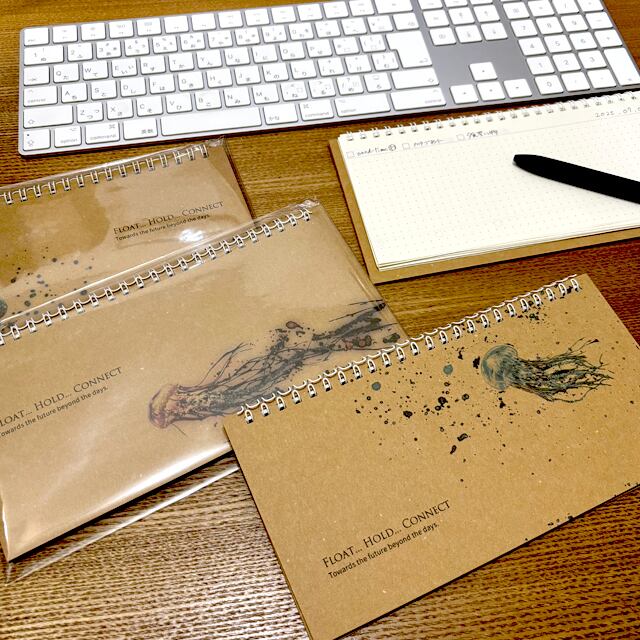 A4縦1/3 ヨコ型リングノート_海月（くらげ） | seed-time