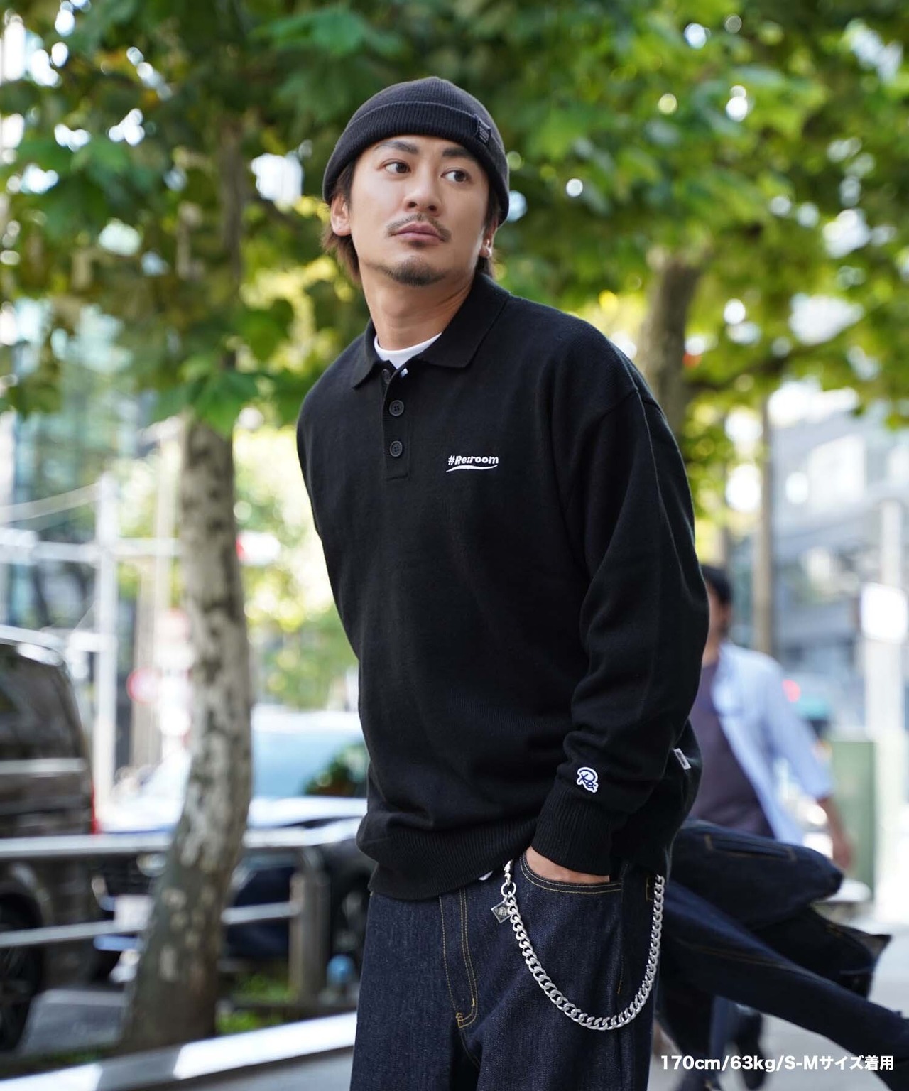 【#Re:room】LOGO EMBROIDERY BIG KNIT POLO SHIRT［REK129］