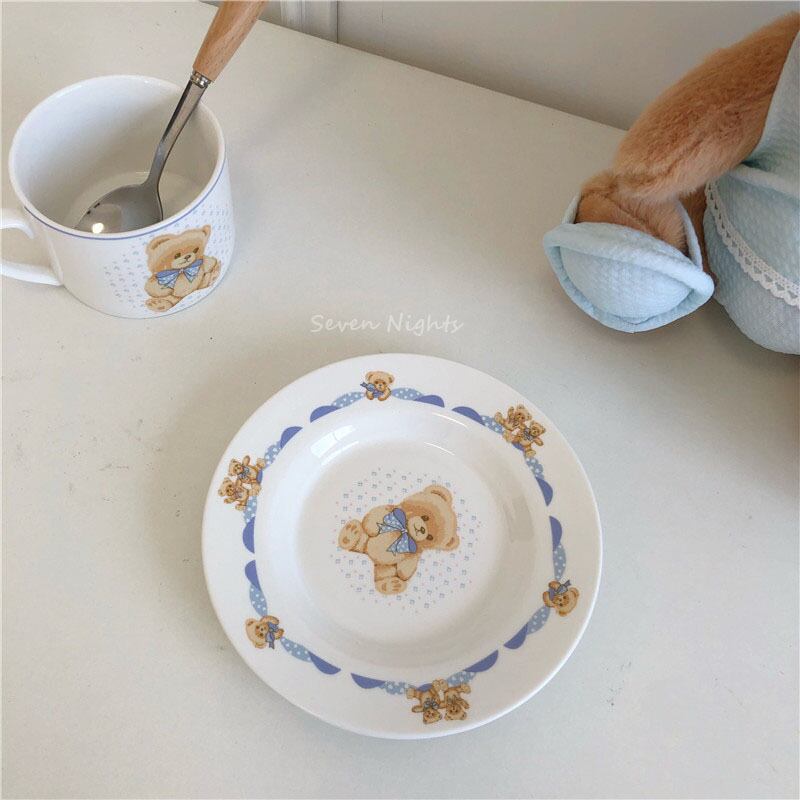 【PLATE】クマ柄マークカップ&プレートセット