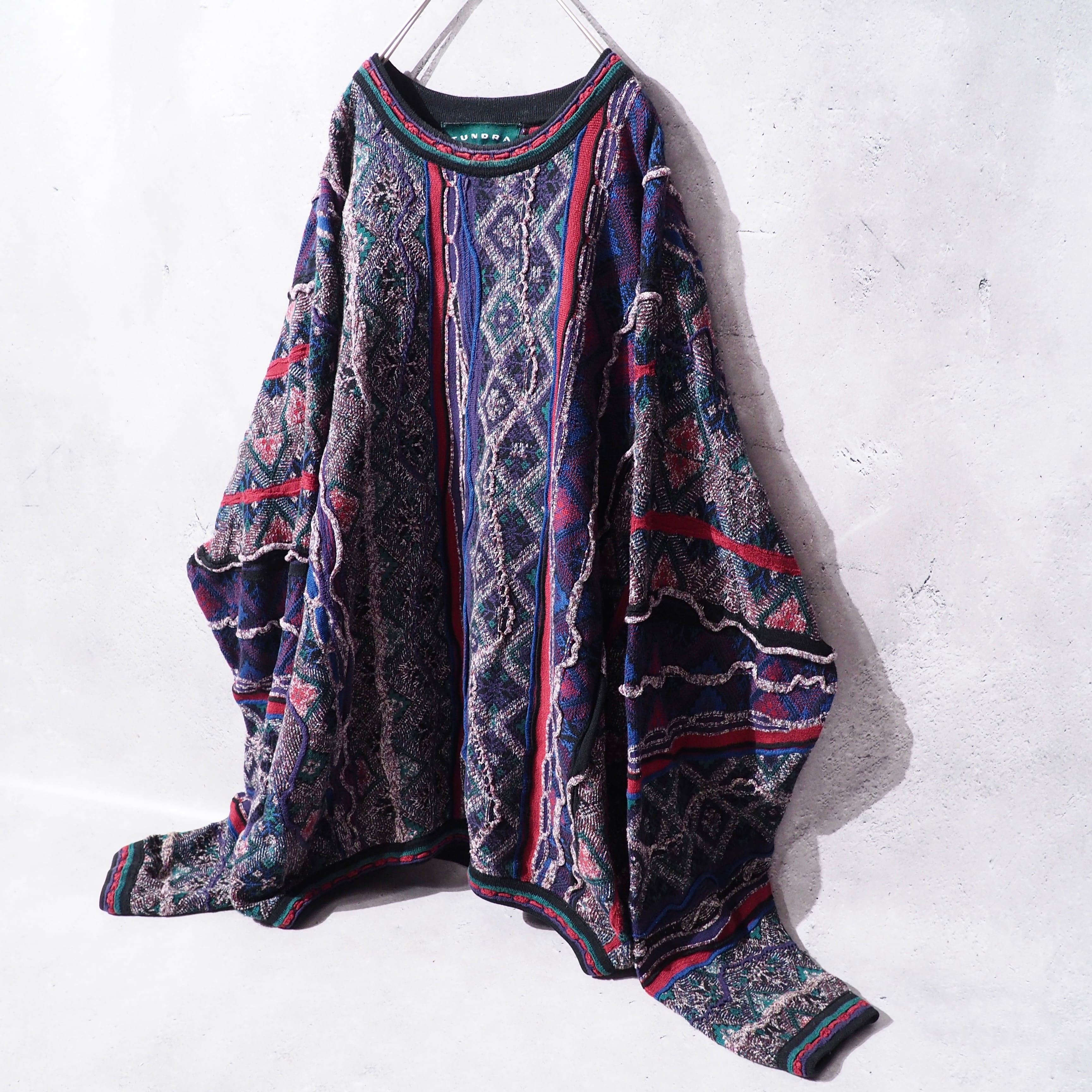 ” TUNDRA ” Bewitching chaos pattern Weaving vintage loose 3D Knit