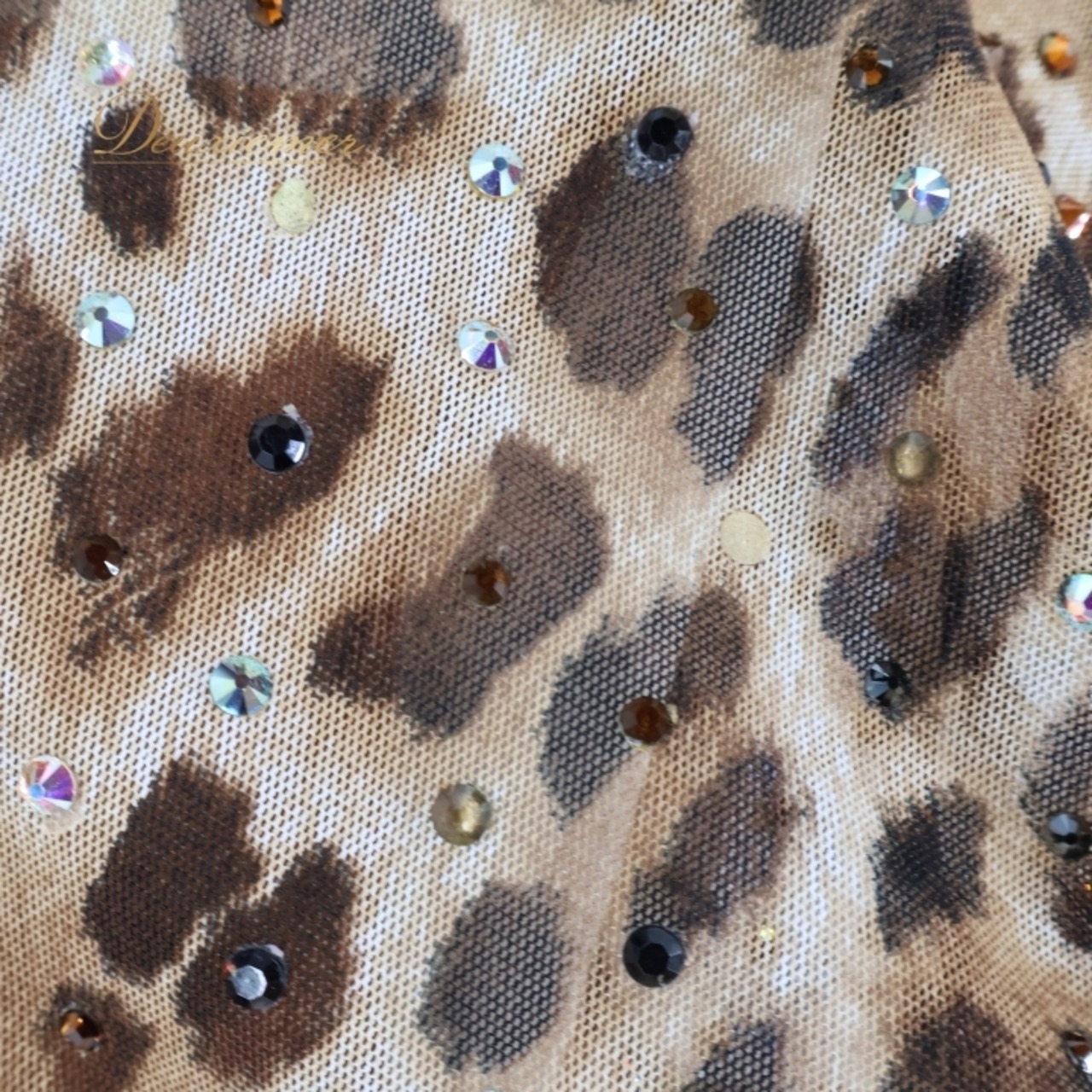 社交ダンス 衣装 チャコット Chacott ラテン ドレス ワンピース ラテンドレス 茶色 ヒョウ柄 豹柄 アニマル柄 デモ 競技 軽い ブラウン系 グリーン系 フリンジ 動きやすい 日本製 柔らかい 生地 ダンス衣装 レオタード