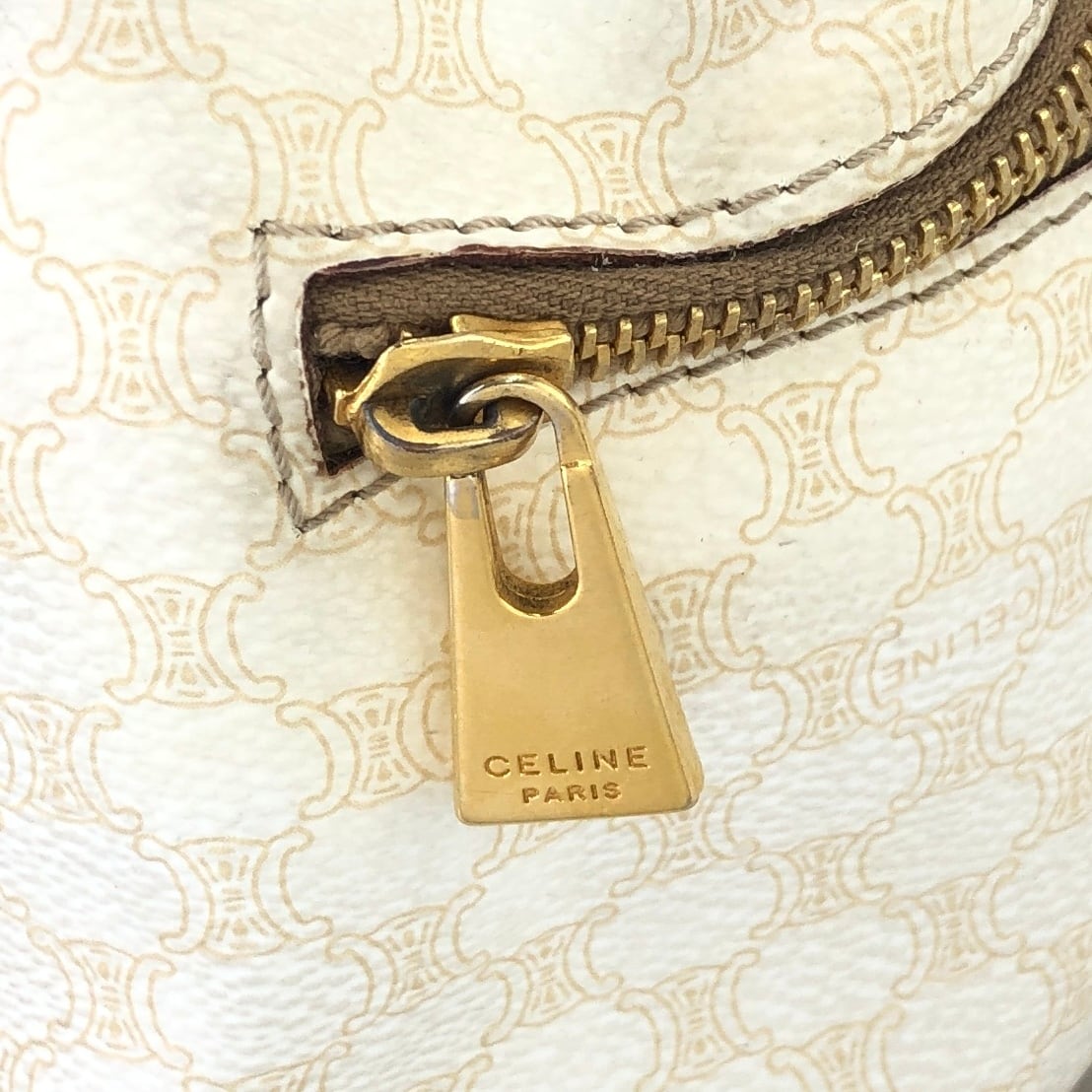 CELINE セリーヌ マカダム ブラゾン パンチング PVC レザー バック
