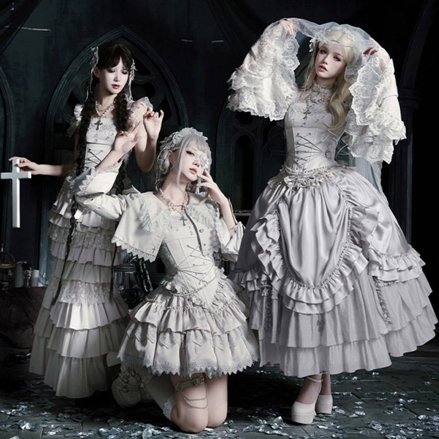 白銀の深海花嫁 ビスチェ＆マーメイドスカート ゴスロリ5点セット