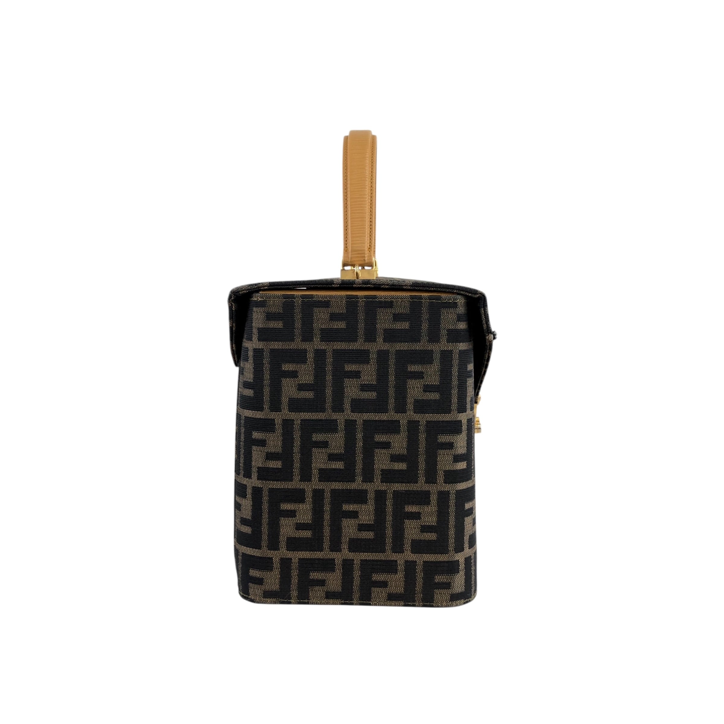 【美品】FENDI フェンディ ズッカ 2way ショルダーバッグ ヴァニティ FENDI フェンディ ズッカ ハンドバッグ ブラウン ロック ジャガード バッグ