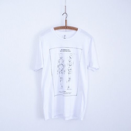 Tシャツ: Blueprint of a ball-jointed doll 白
