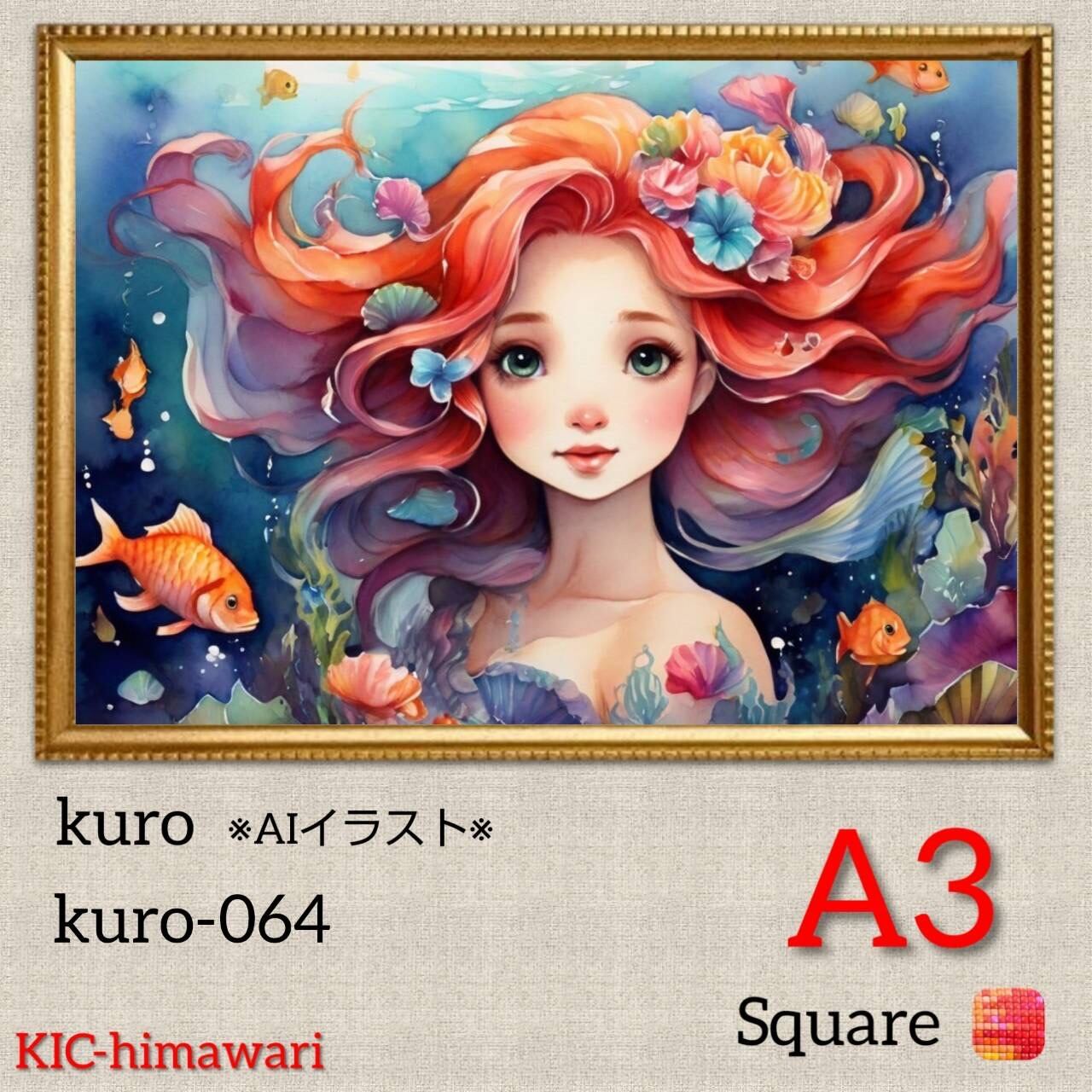 A3サイズ 四角ビーズ【kuro-064】ダイヤモンドアート