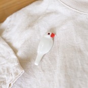 文鳥　ブローチ