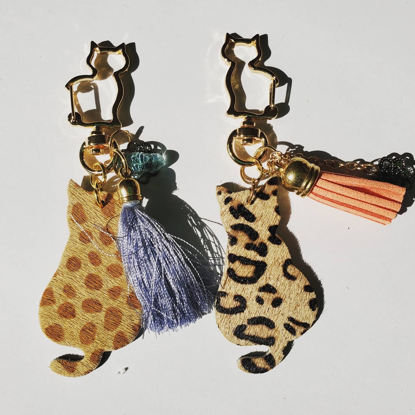 アニマル柄 にゃんこキーホルダー（バッグチャーム） ＊＊送料