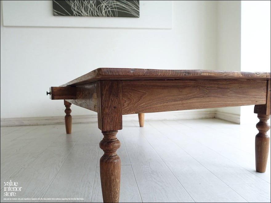 チーク無垢材 ヴィンテージローテーブルAncien 座卓 リビングテーブル