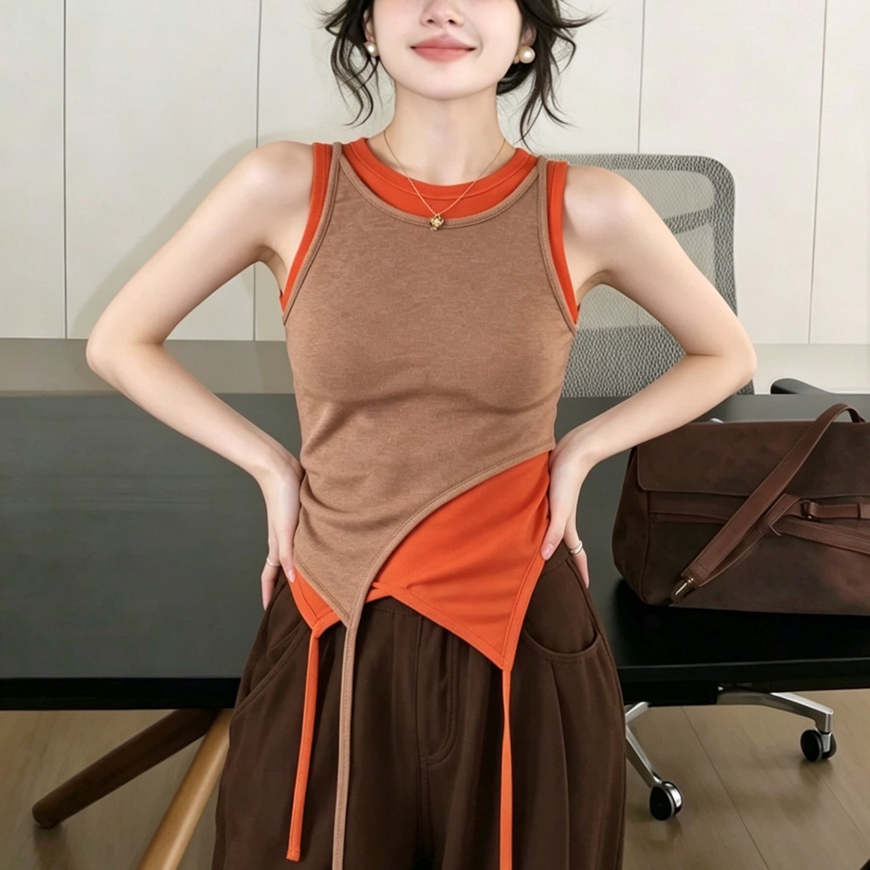layered design nosleeve k-0216