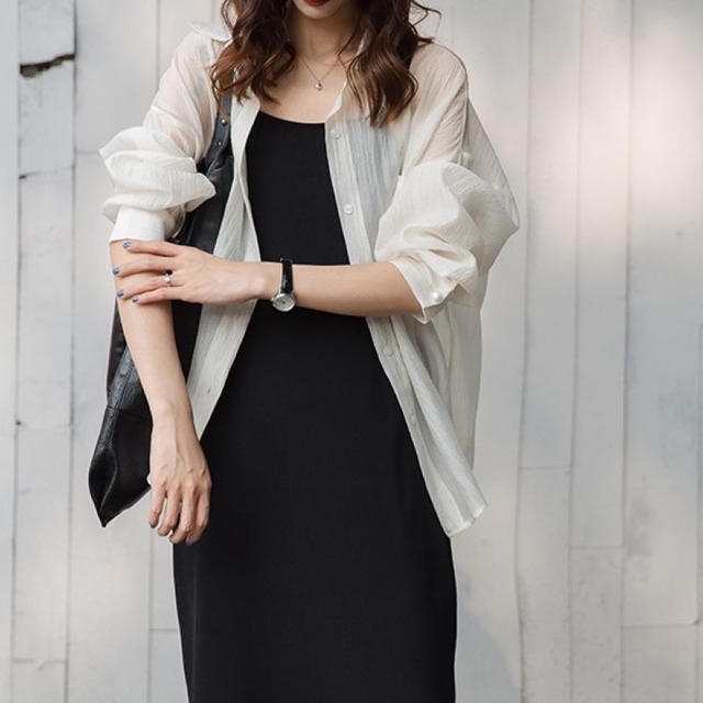 Sheer over long sleeve shirts　V0669