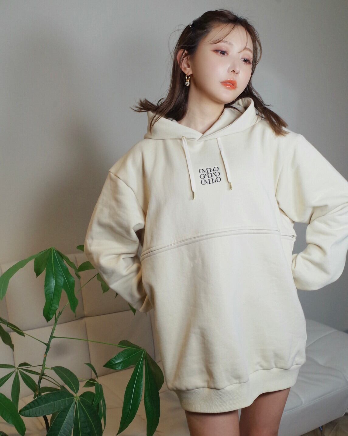 2way Hoodie Set Up Beige