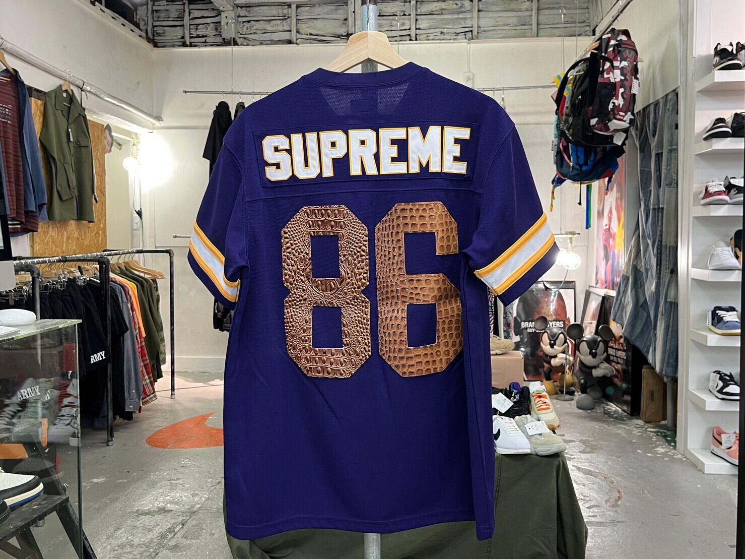 supreme FAUX CROC FOOTBALL JERSEY PURPLE MEDIUM 00291 | BRAND 