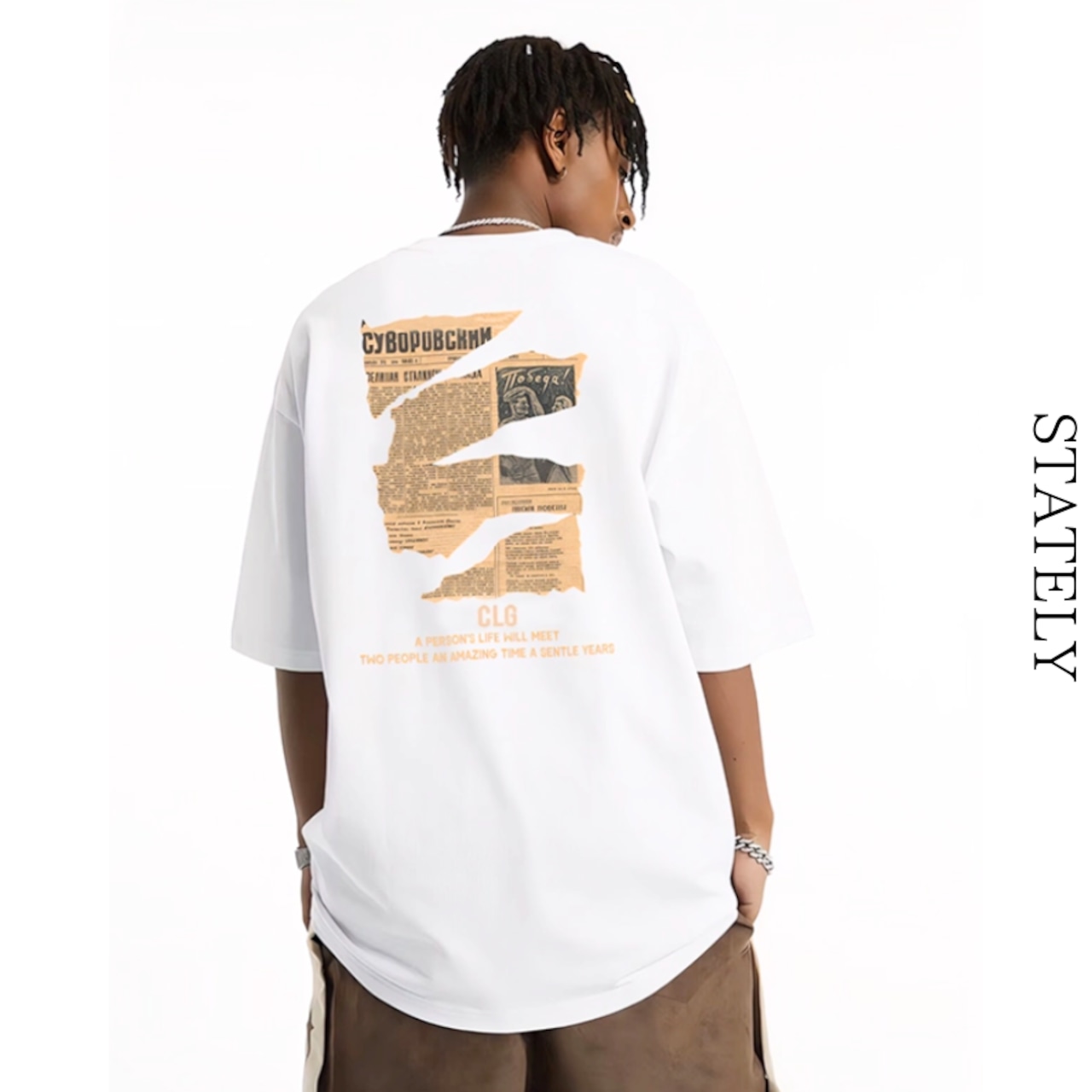 Vintage Paper Print Tee/2color_T261・画像2