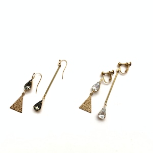 Triangle glass drop earrings G-003