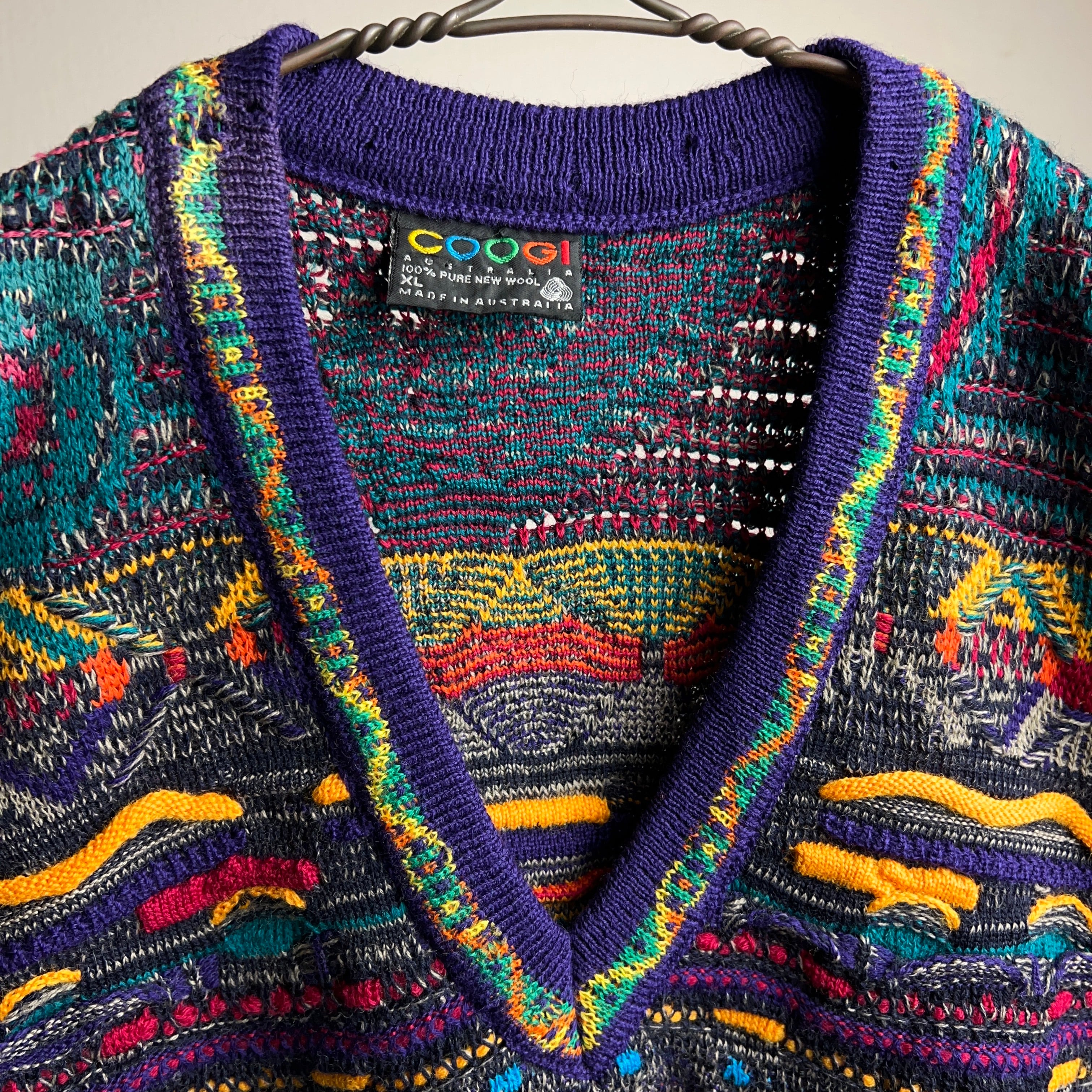 90's~ “COOGI” 3D KNIT VEST SIZE XL クージー ニットベスト 3D 