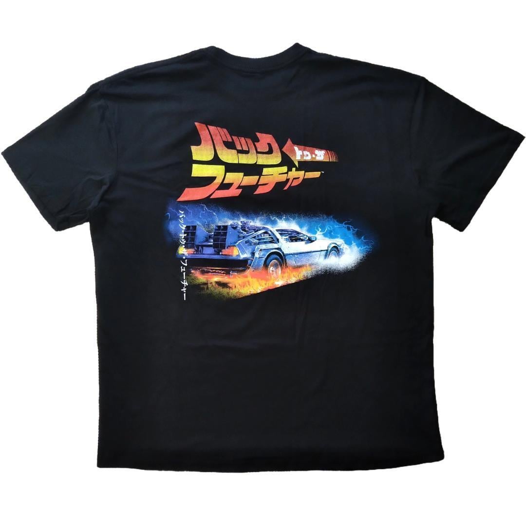 バックトゥザフューチャー　マーティー　ムービーTシャツ　XLサイズ　ブラック バックトゥザフューチャー マーティー ドク ムービーTシャツ XL