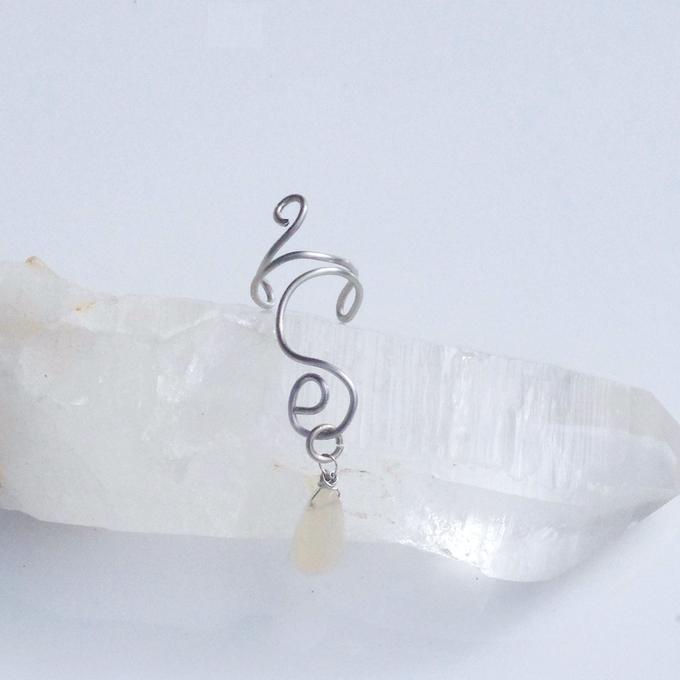 【Sale】一点物✦⋆.6月の誕生石⋆.·月の雫⋆.·ムーンストーンイヤーカフ✦ステンレス⋆.·✦