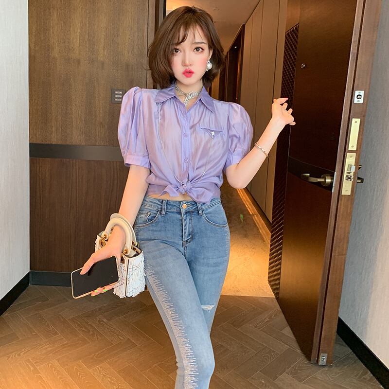 スタイルスリーブシャツ トップス サマー レース 夏物 MIUCO51276729257