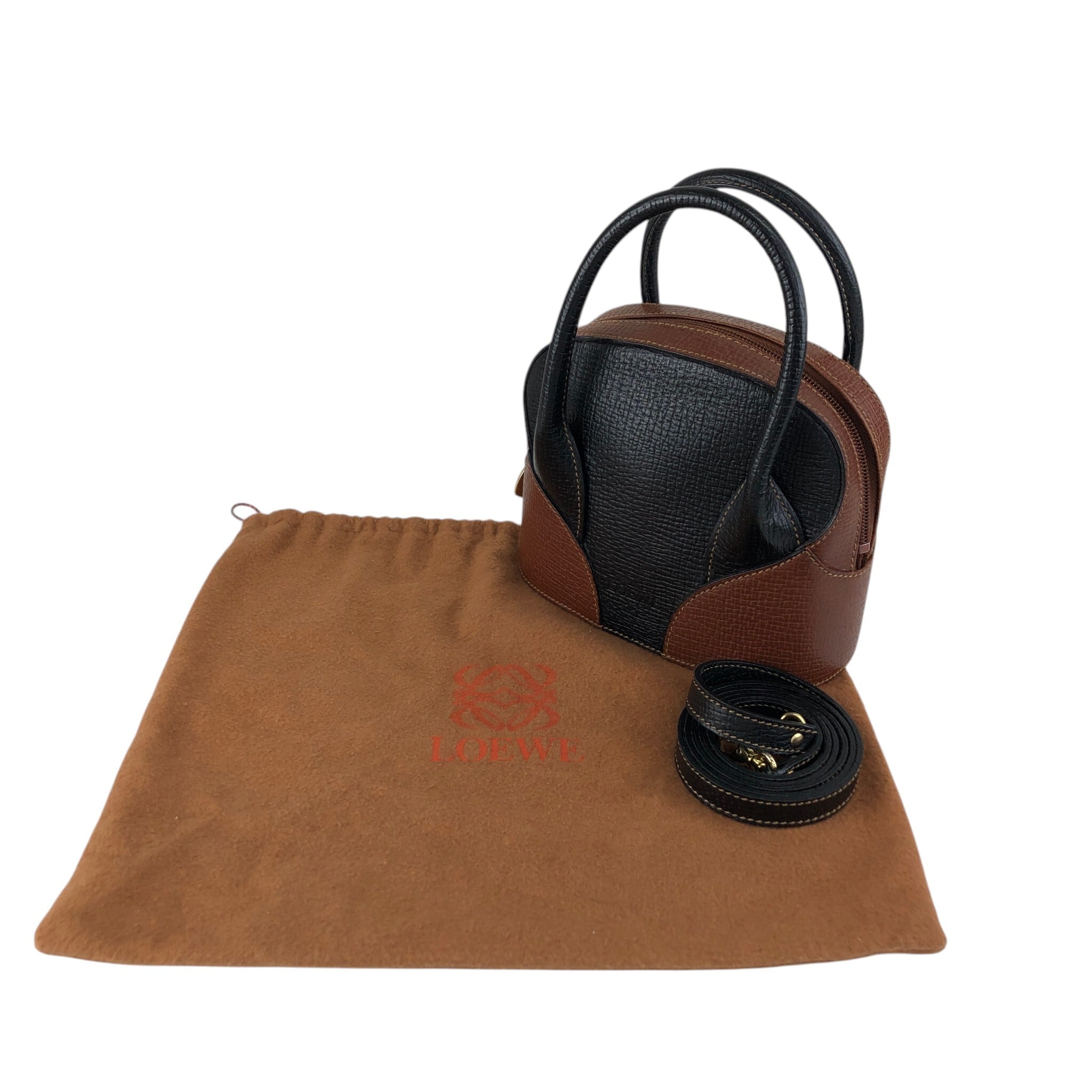 LOEWE ロエベ ショルダーバッグ ブラック ブラウン レザー バイカラー