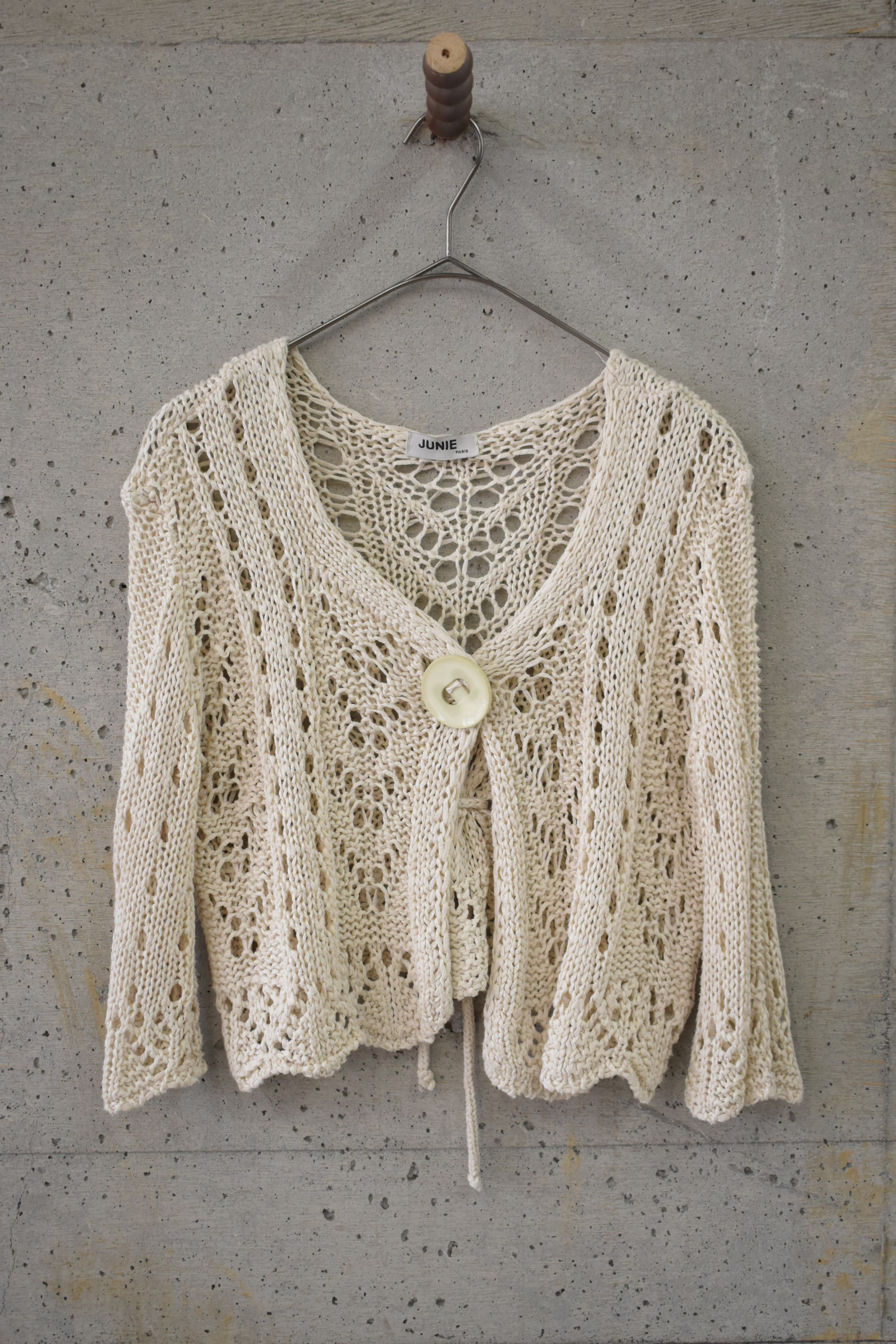 Open-work knit cardigan