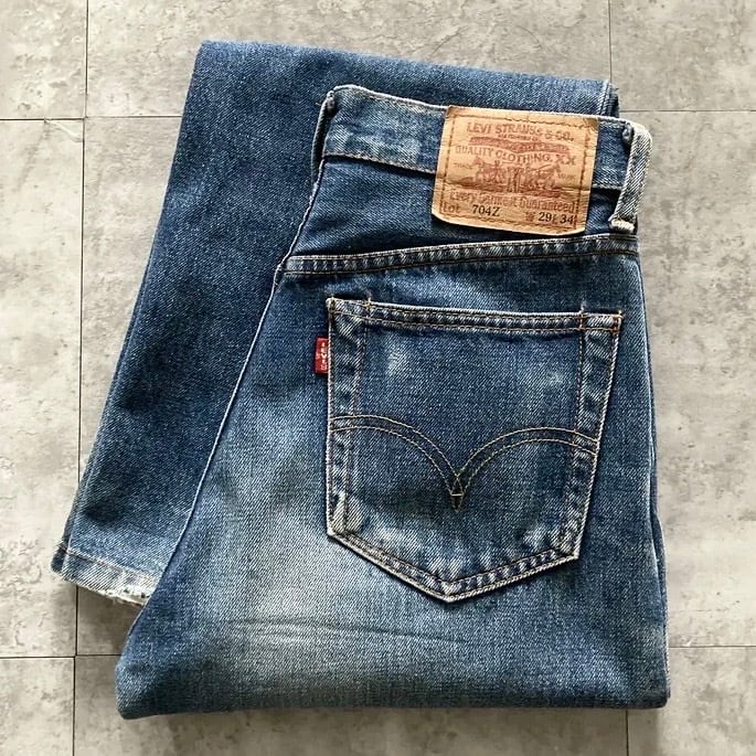 W29 L34】90's Levis 704Z-XX リーバイス 140周年 ボタン裏刻印J09