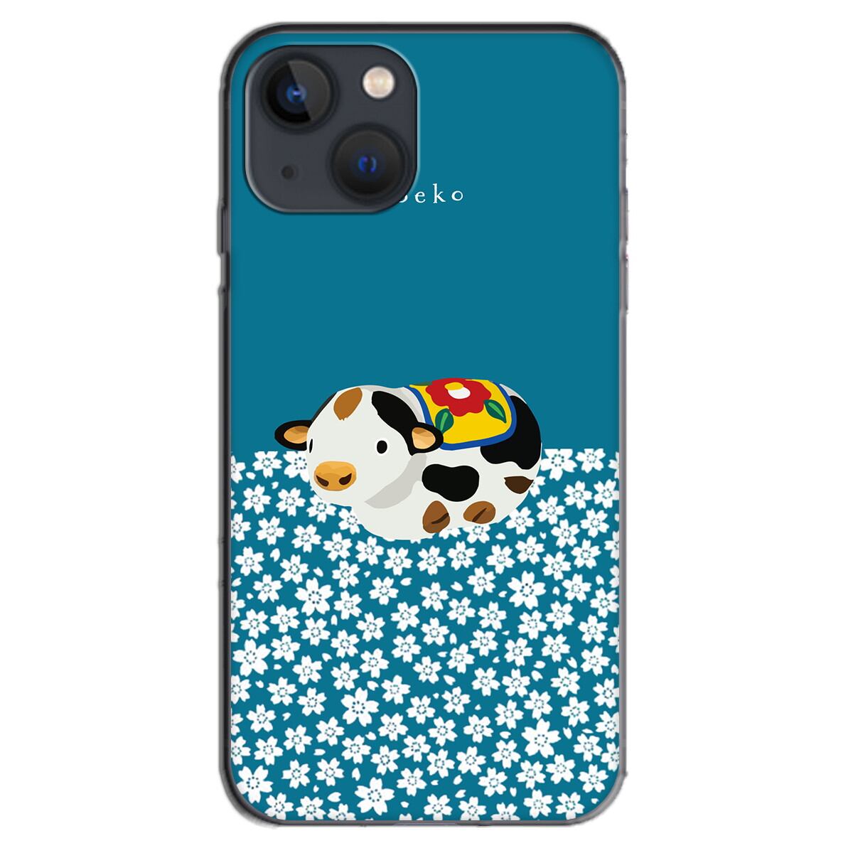 iPhone対応 スマホ ハードケース クリア ウシさん 牛 動物 デザイナーズ 【iPhone17 / iPhone16e / AQUOS / Xperia 他 iPhone / Android ほぼ全機種対応】 |desr3580