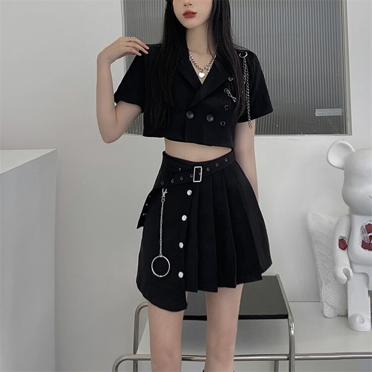 セットアップ 上下セット レディース S-XL ジャケット プリーツ