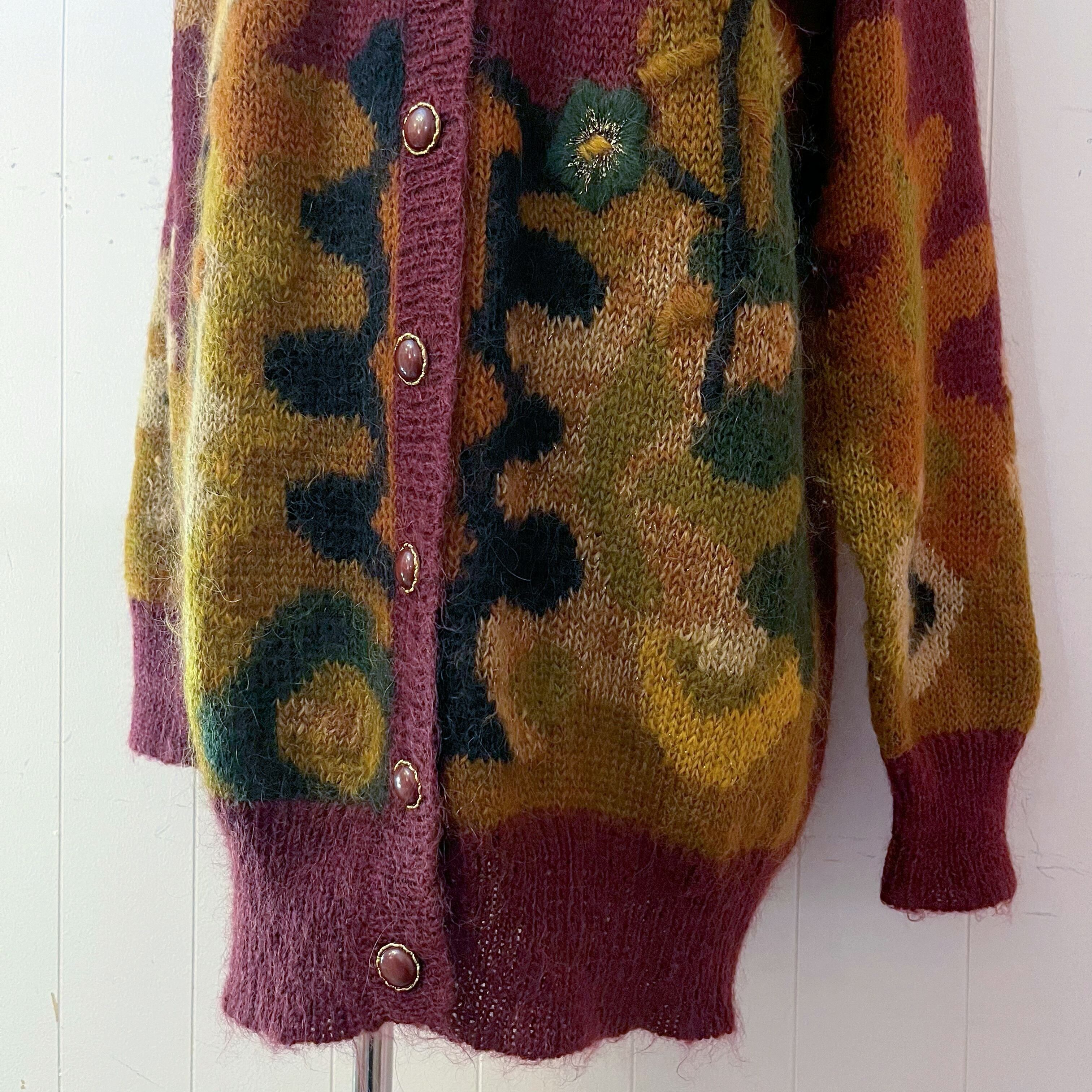 botanical lame knit cardigan